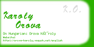 karoly orova business card